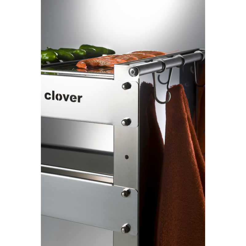 Barbacoa De Carbón Con Ruedas Clover En Acero Inoxidable,,
