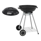 Barbacoa Redonda De Carbón Apricena Con Tapa 80x49x47cm - Negro [casa.pro]