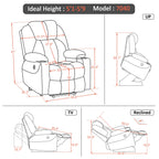 Mcombo Sillón Reclinable Eléctrico con Masaje y Carga USB