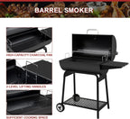 2026 Parrilla de carbón Royal Gourmet CC1830 de 30 pulgadas con mesa lateral, barbacoa exterior con 627 pulgadas cuadradas de espacio de cocción para jardín, terraza y fiestas, color negro