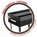 Barbacoa Carbón Madera Doble Parrilla Aktive