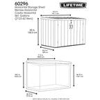 2026 Lifetime Caseta de almacenamiento horizontal 1,9 x 1,1 m – Capacidad 2.407 L