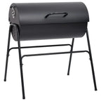 2026 Parrilla con 2 rejillas de cocción negra – Barbacoa portátil de 80x95x90 cm en acero