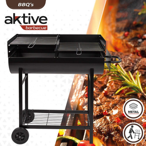 Barbacoa De Carbón Con Doble Parrilla Aktive