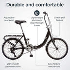 Bicicleta plegable Schwinn Loop para adultos, ruedas de 20 pulgadas, transmisión de 7 velocidades