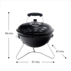 Barbacoa De Carbón Portátil De Sobremesa Kekai Tahoe  37x37x44 Cm Tapa Con Sistema De Transporte Y Bloqueo Esmaltado Negro