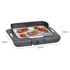 Barbacoa Eléctrica, Parrilla Cromada 36 X 25 Cm, Termostato, Frontal Antiviento, Bandeja Antigoteo Negro 2000w Bomann Bq 2243 Cb