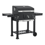 Barbacoa De Carbón Arnad Con 2 Estantes Acero 105x135x48cm - Negro [casa.pro]
