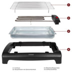 Bomann Bq 1240 - Barbacoa Eléctrica Con Parrilla Cromada De 35,5 X 24,5 Cm, 2000 W, Color Negro