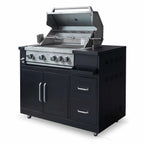 Mueble De Barbacoa A Gas Con 4 Quemadores Y Asador  Oviala