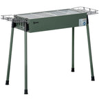 Barbacoa Carbón De Acero Inoxidable Metal 94x39x70 Cm-outsunny.verde