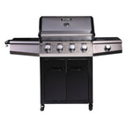 Barbacoa A Gas "bingo 5" - 5 Quemadores (1 Lateral) - 15.2kw + Funda De Protección - Negro