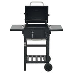 Barbacoa de carbón con estante inferior negra v6900