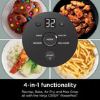 2026 Ninja Crispi Freidora de Aire Caliente, Compatible con Microondas, Congelador y Lavavajillas, Sistema de Cocina Portátil en Vidrio No Tóxico, Recipiente de Vidrio de 1,5 L con 6 Tazas y Tapas