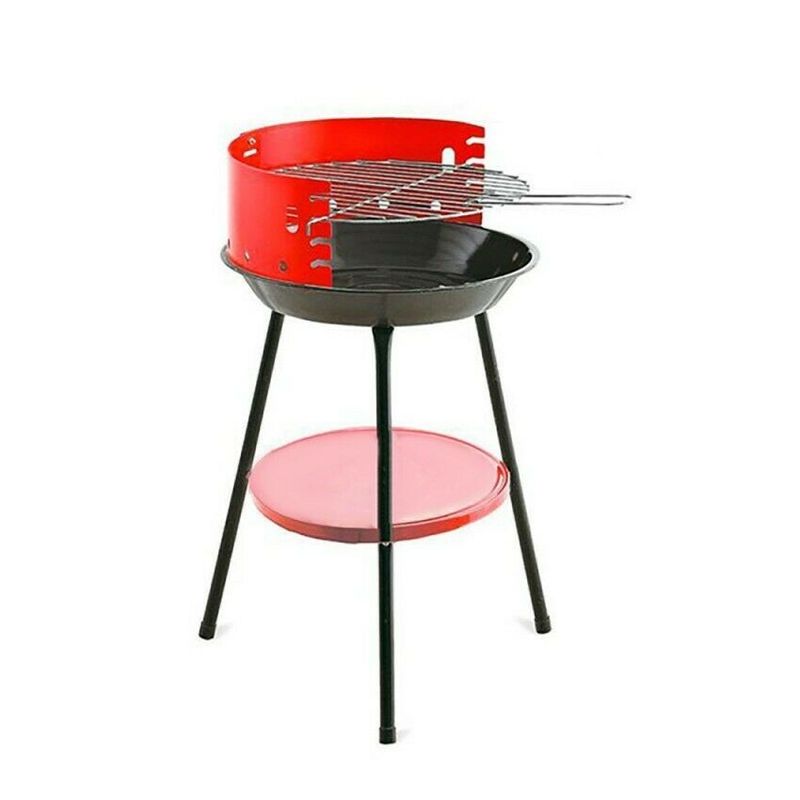 Barbacoa Redonda De Carbón Para Bbq Con Parrilla 36cm