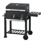 Barbacoa De Carbón Arnad Con 3 Estantes Acero 105x114x48cm - Negro [casa.pro]