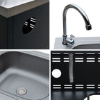 Cocina Exterior De Acero Con Fregadero De 80cm, Negro