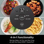 2026 Ninja Crispi Freidora de Aire Caliente, Compatible con Microondas, Congelador y Lavavajillas, Sistema de Cocina Portátil en Vidrio No Tóxico, Recipiente de Vidrio de 1,5 L con 6 Tazas y Tapas