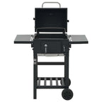 Barbacoa de carbón con estante inferior negra v6900