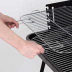 Barbacoa Portátil De Acero 55x43x82 Cm - Aktive. Negro