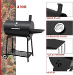 2026 Parrilla de carbón Royal Gourmet CC1830 de 30 pulgadas con mesa lateral, barbacoa exterior con 627 pulgadas cuadradas de espacio de cocción para jardín, terraza y fiestas, color negro