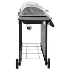 2026 Barbacoa de gas con 6 fogones negro y plateado V0288