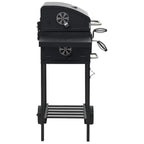 Barbacoa de carbón con estante inferior negra v6900