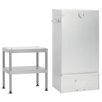 Horno Ahumador De Barbacoa Con Mesa Acero Galvanizado Vidaxl