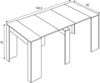 Mobelcenter - Mesa de Comedor Consola Extensible, Mesa para Salón recibidor o Cocina, Mesa Fuelle Extensible, Color Cemento (1127)