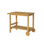 Aparador De Barbacoa De Madera Con Ruedas, Madera