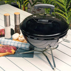 Barbacoa De Carbón Portátil De Sobremesa Kekai Tahoe  37x37x44 Cm Tapa Con Sistema De Transporte Y Bloqueo Esmaltado Negro