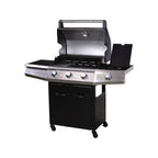 Barbacoa A Gas Con Led "bingo 4" - 4 Quemadores (1 Lateral) - 14kw + Funda De Protección- Negro