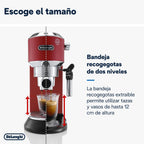 De'Longhi Dedica – Cafetera de Bomba de Acero Inoxidable para Café Molido o Monodosis, Espresso y Capuchino, Depósito de 1.3 Litros, Sistema Antigoteo, Modelo EC685.M, Color Metal