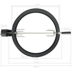 Kit De Anillo Asador De Barbacoa Negro 57 Cm Vidaxl