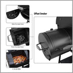 2026 Barbacoa de carbón Royal Gourmet CC1830F 30" con ahumador lateral