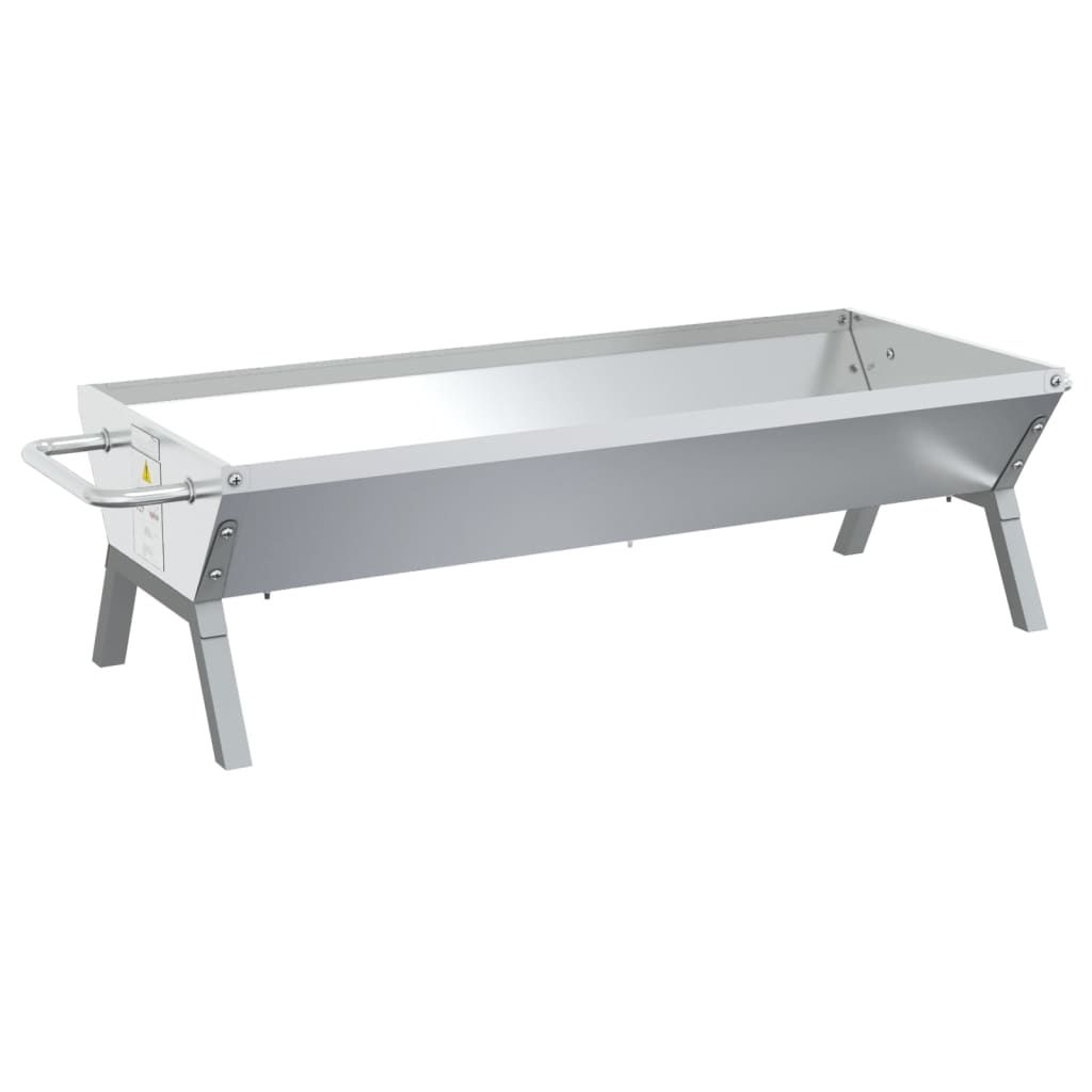 Bandeja Para Barbacoa Acero Inoxidable Plateado 118x42x30,5 Cm Vidaxl