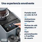 De'Longhi Rivelia EXAM440.55.G, Cafetera Superautomática con LatteCrema Hot, Espumador de Leche Automático, Tamaño Compacto, 16 Recetas, Pantalla Táctil a Color, Gris
