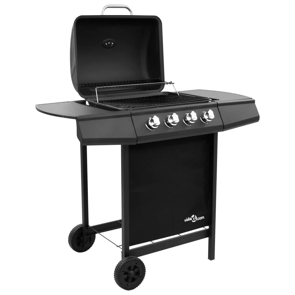 Barbacoa de gas con 4 fogones negra V0202