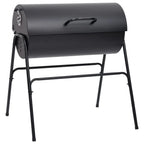 2026 Parrilla con 2 rejillas de cocción negra – Barbacoa portátil de 80x95x90 cm en acero